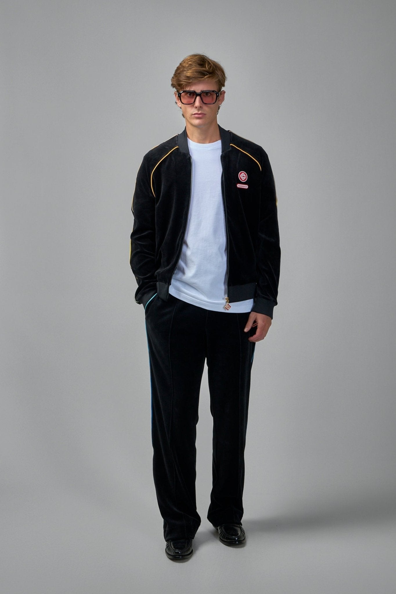 Gradient Piping Velour Track Pants