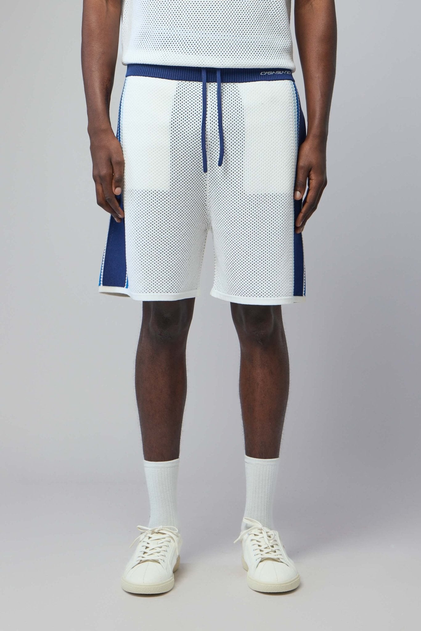 Striped Mesh Track Shorts