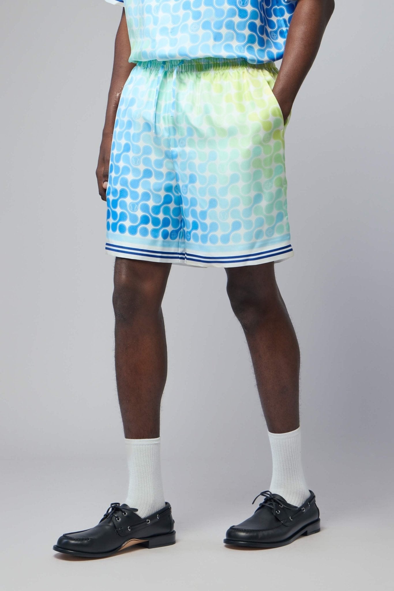 Tennis Tile Silk Shorts