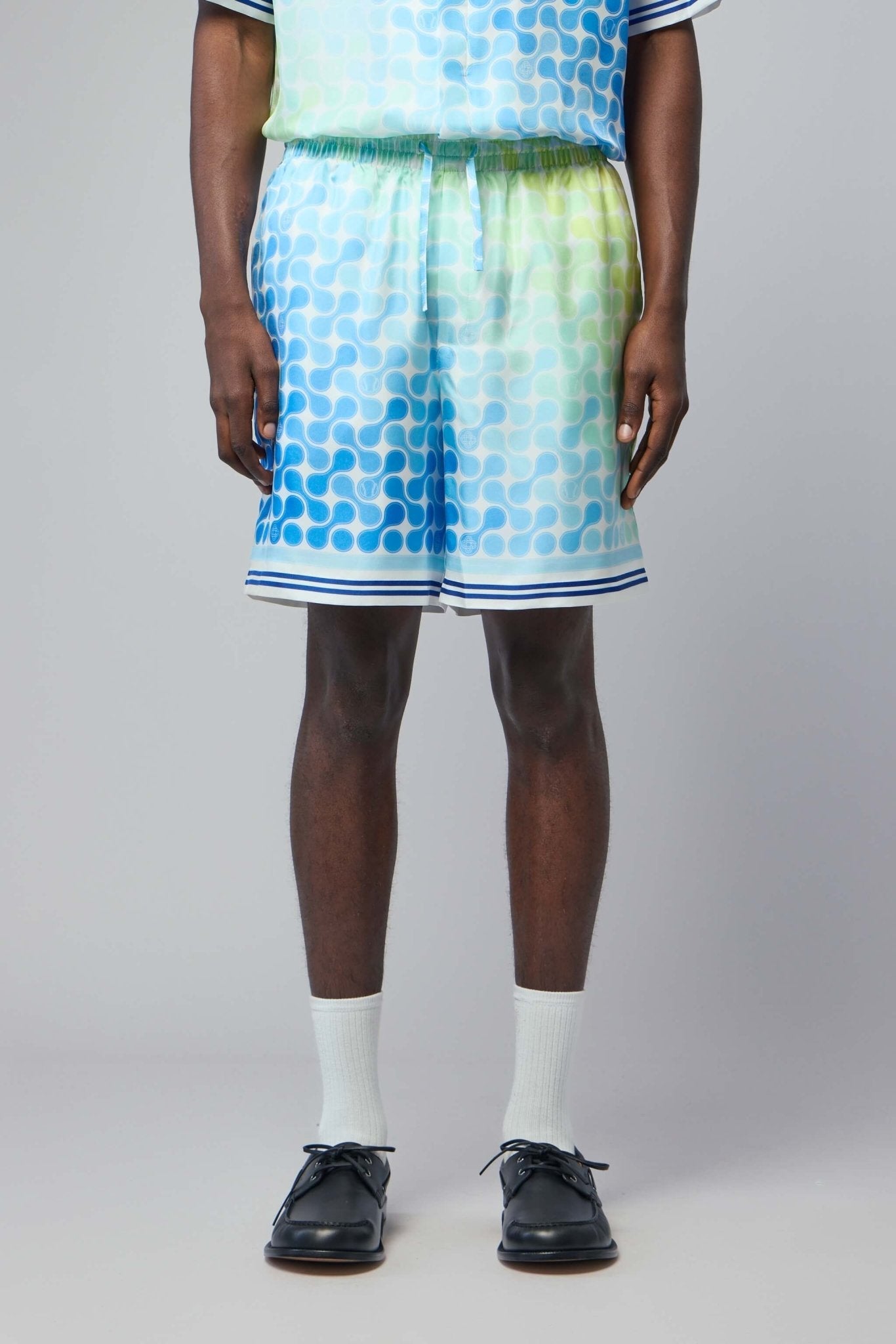 Tennis Tile Silk Shorts
