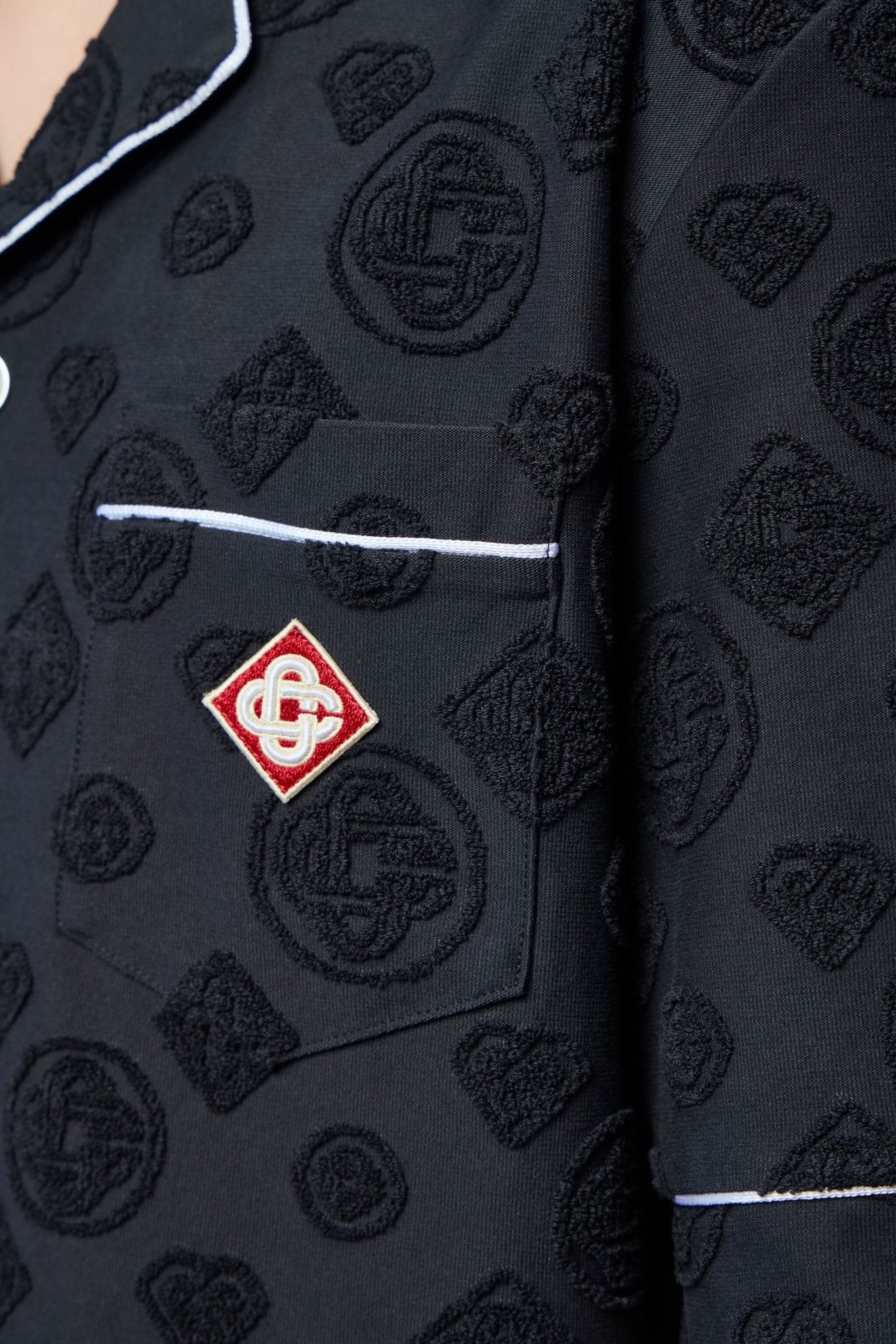 Towelling Monogram Short Sleeve Shirt