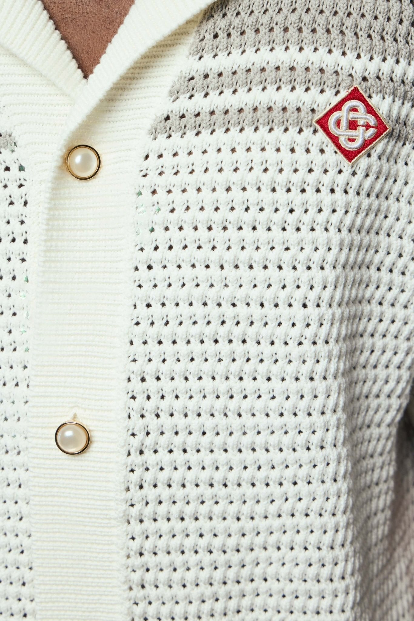White Stripe Short Sleeve Polo Shirt