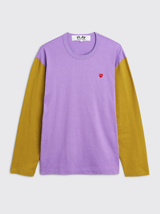 Comme des Garçons Play Mini Heart LS T-shirt Purple / Olive
