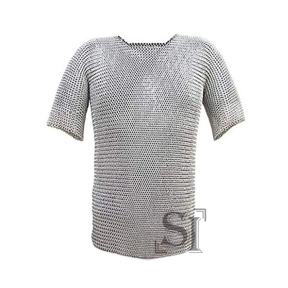 Butted Chainmail Replica Armor Long Shirt Haubergeon Size 4XL