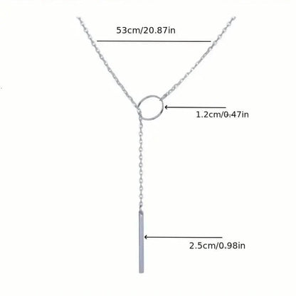 Chic Ethnic-Inspired Alloy Circle & Rod Pendant Necklace
