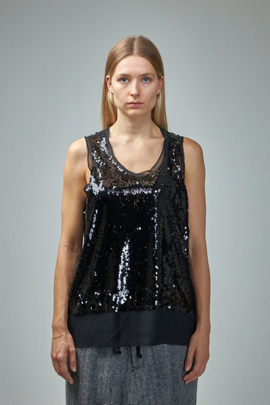 Sequined Sleeveless Blouse