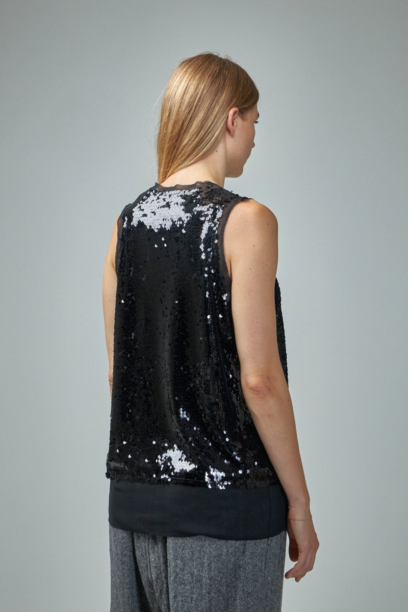 Sequined Sleeveless Blouse