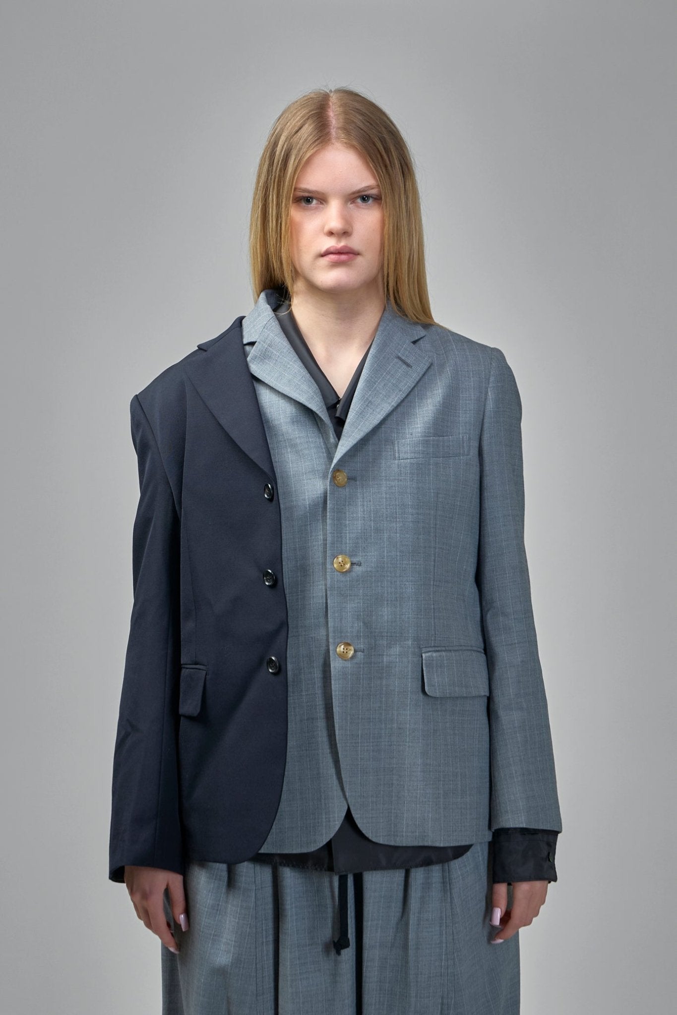 Asymmetric Two-Tone Blazer