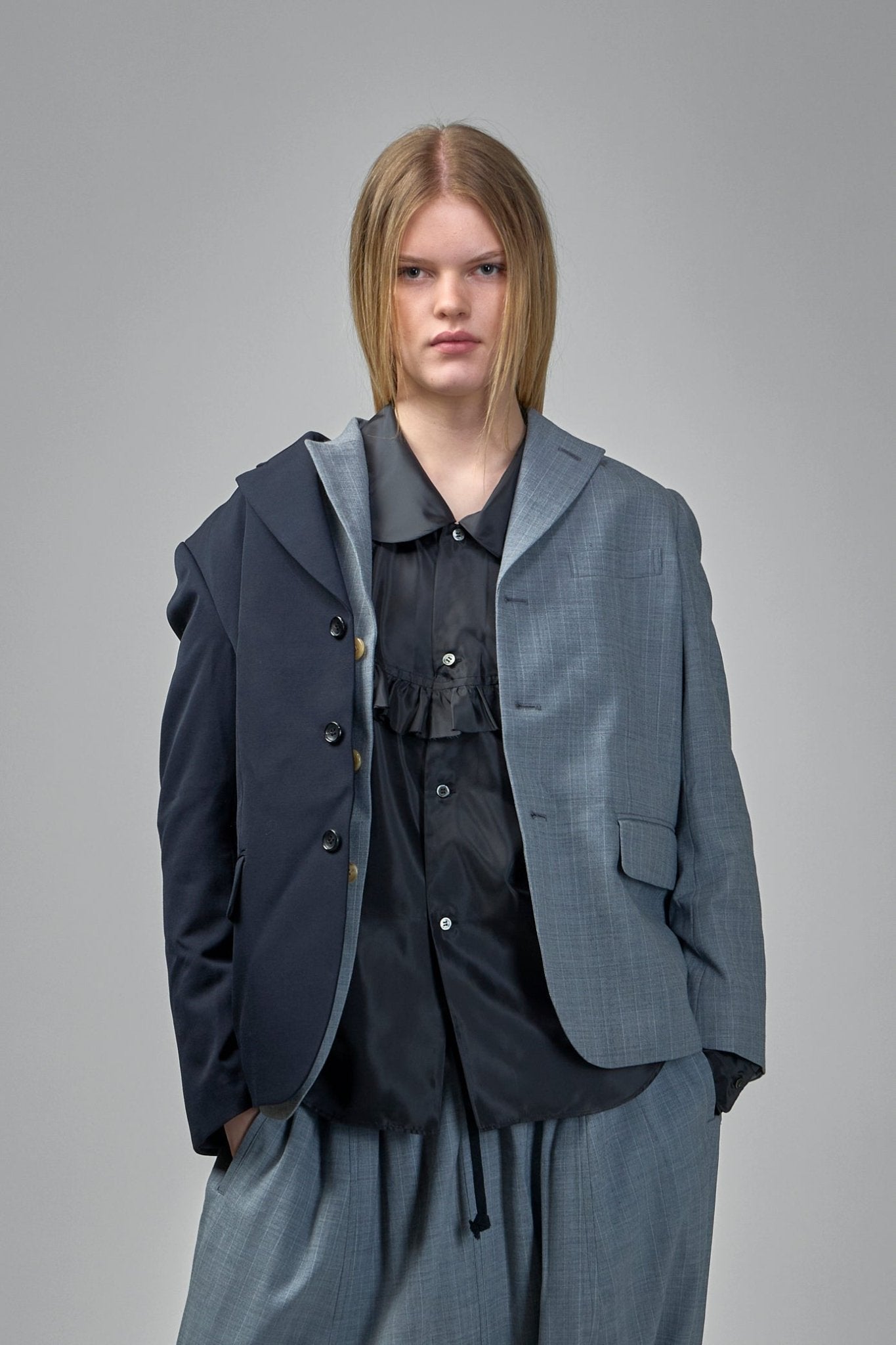 Asymmetric Two-Tone Blazer