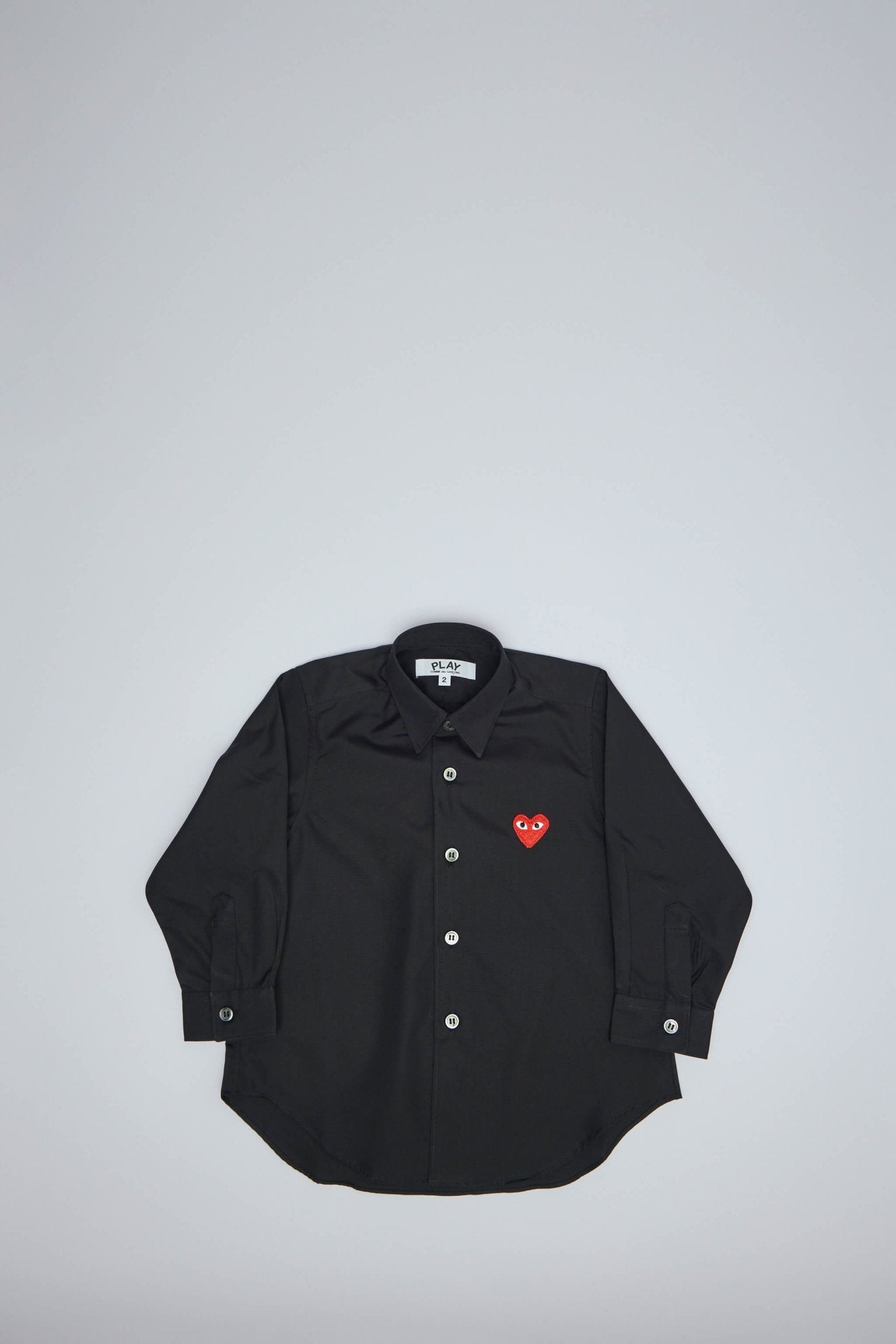 Heart Embroidered Button-up Shirt