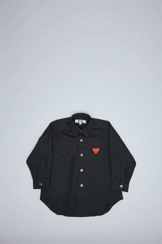 Heart Embroidered Button-up Shirt