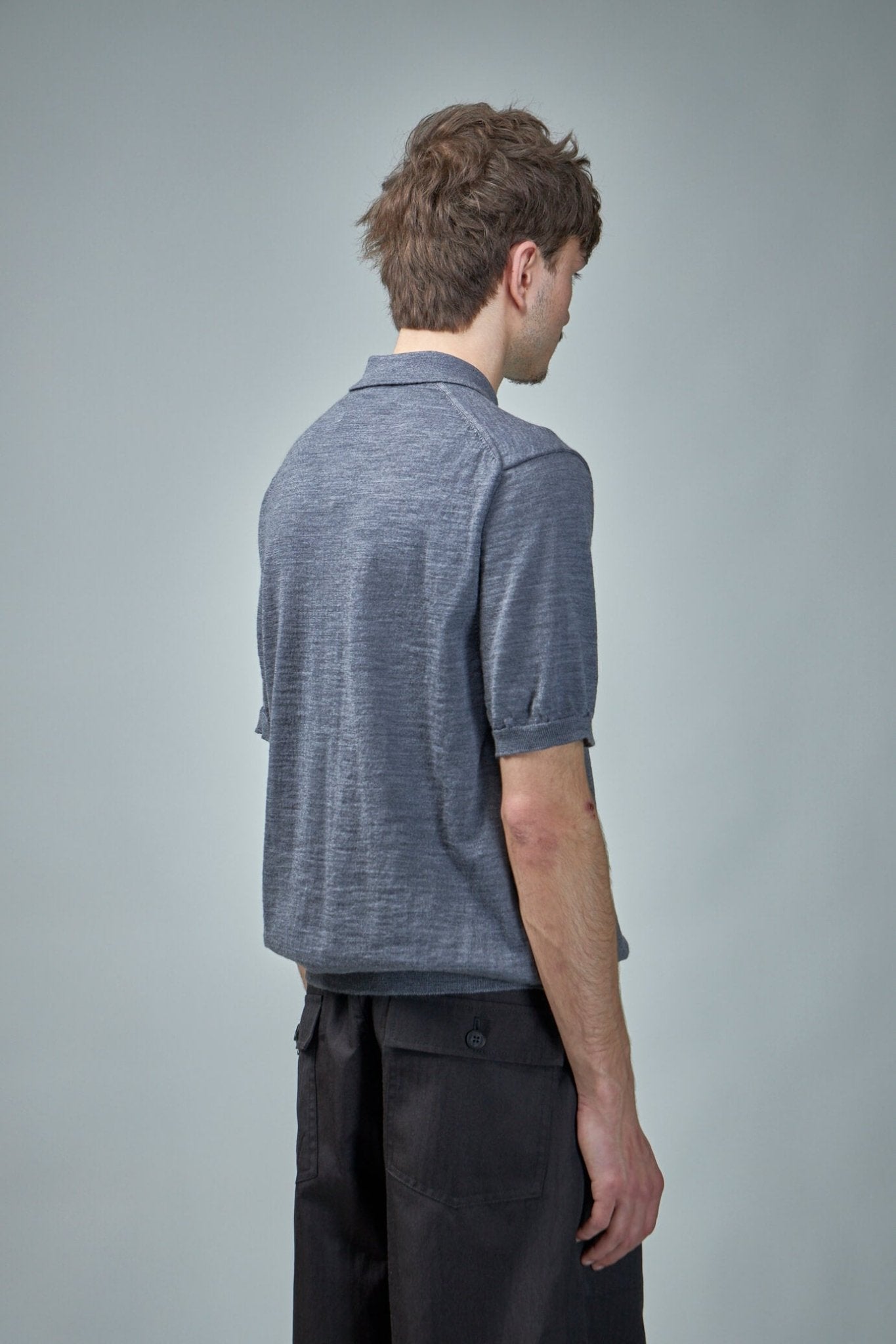 Unisex Polo Neck Short Sleeve Knit