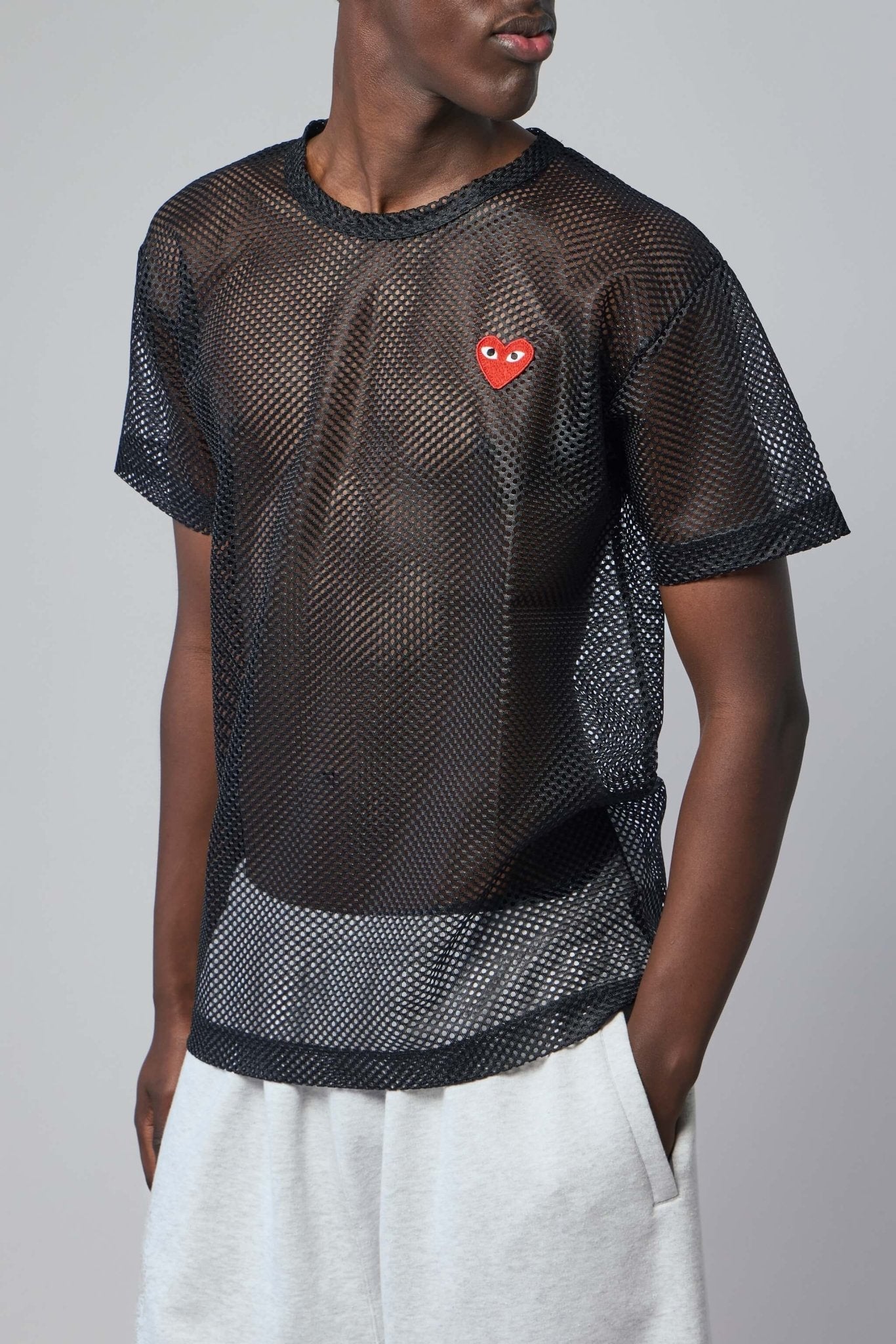 Red Emblem Knit T-shirt