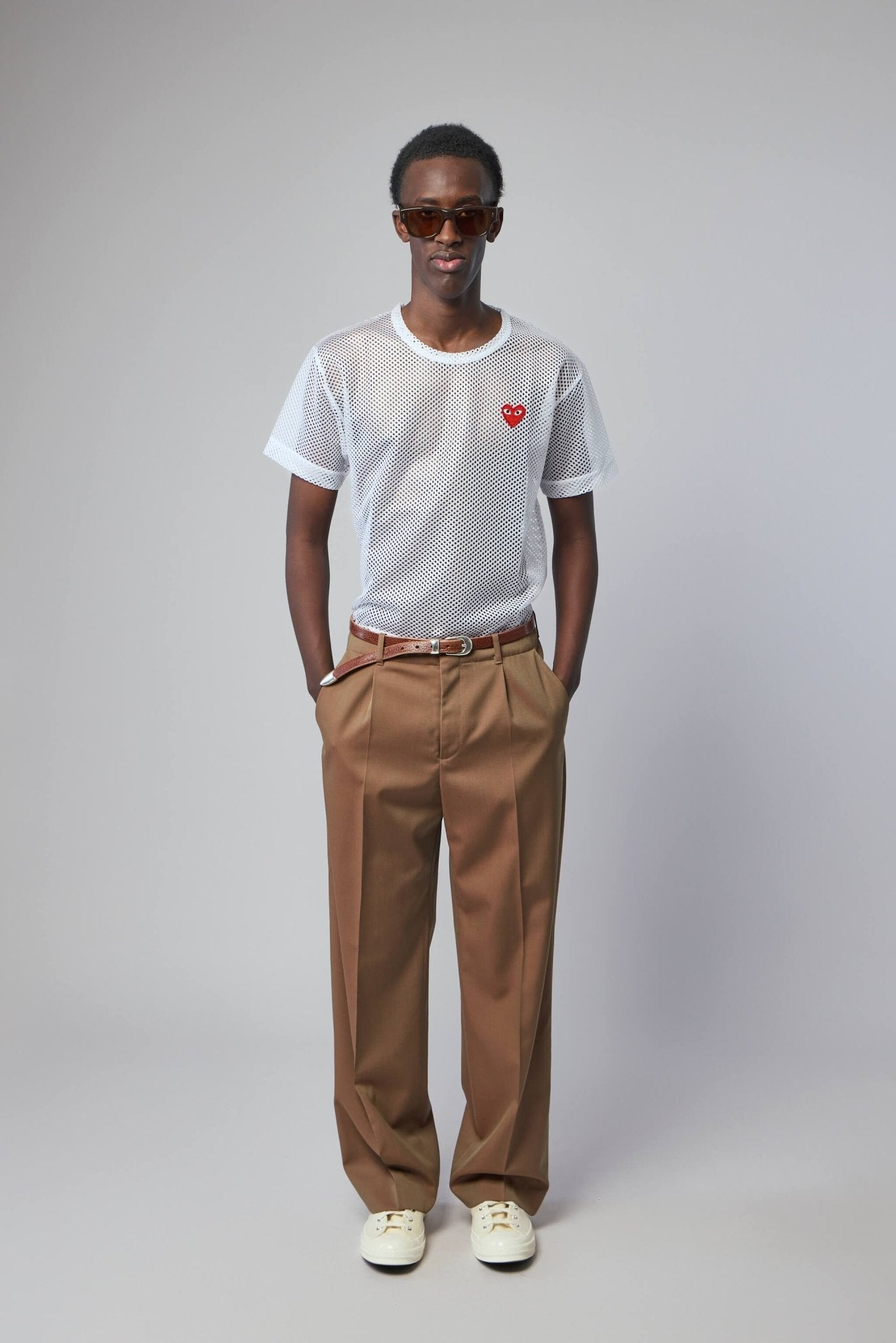 Mesh T-shirt Red Emblem