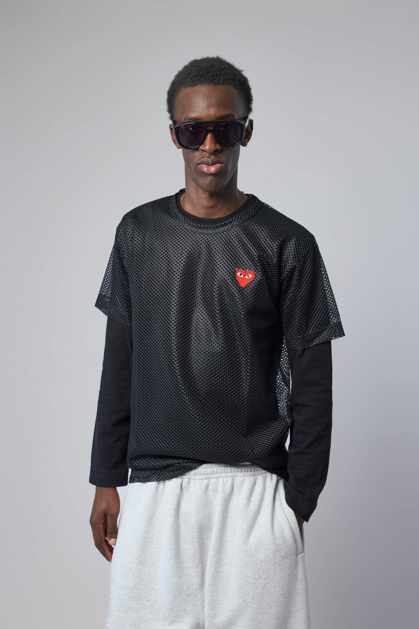 Red Emblem Knit T-shirt