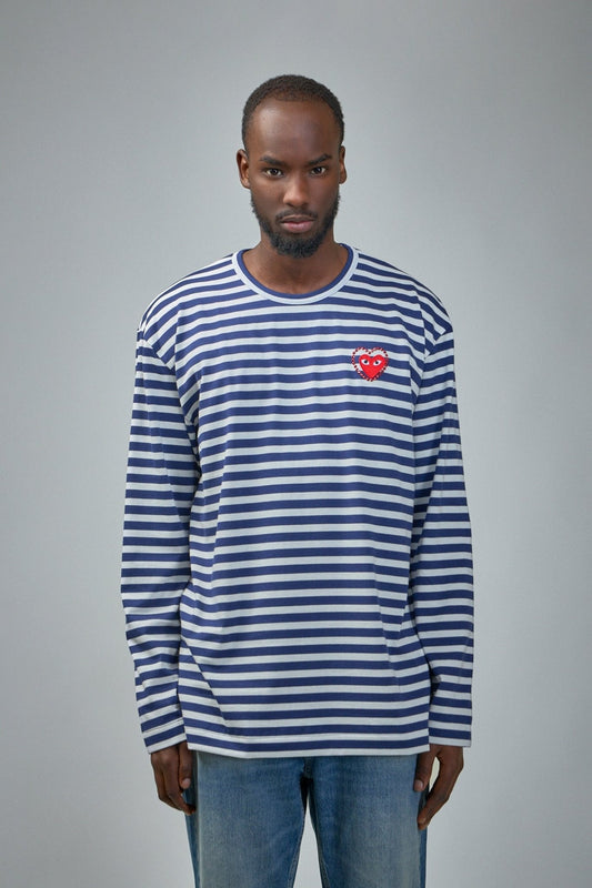 Metalstone Heart Striped Long Sleeve T-shirt