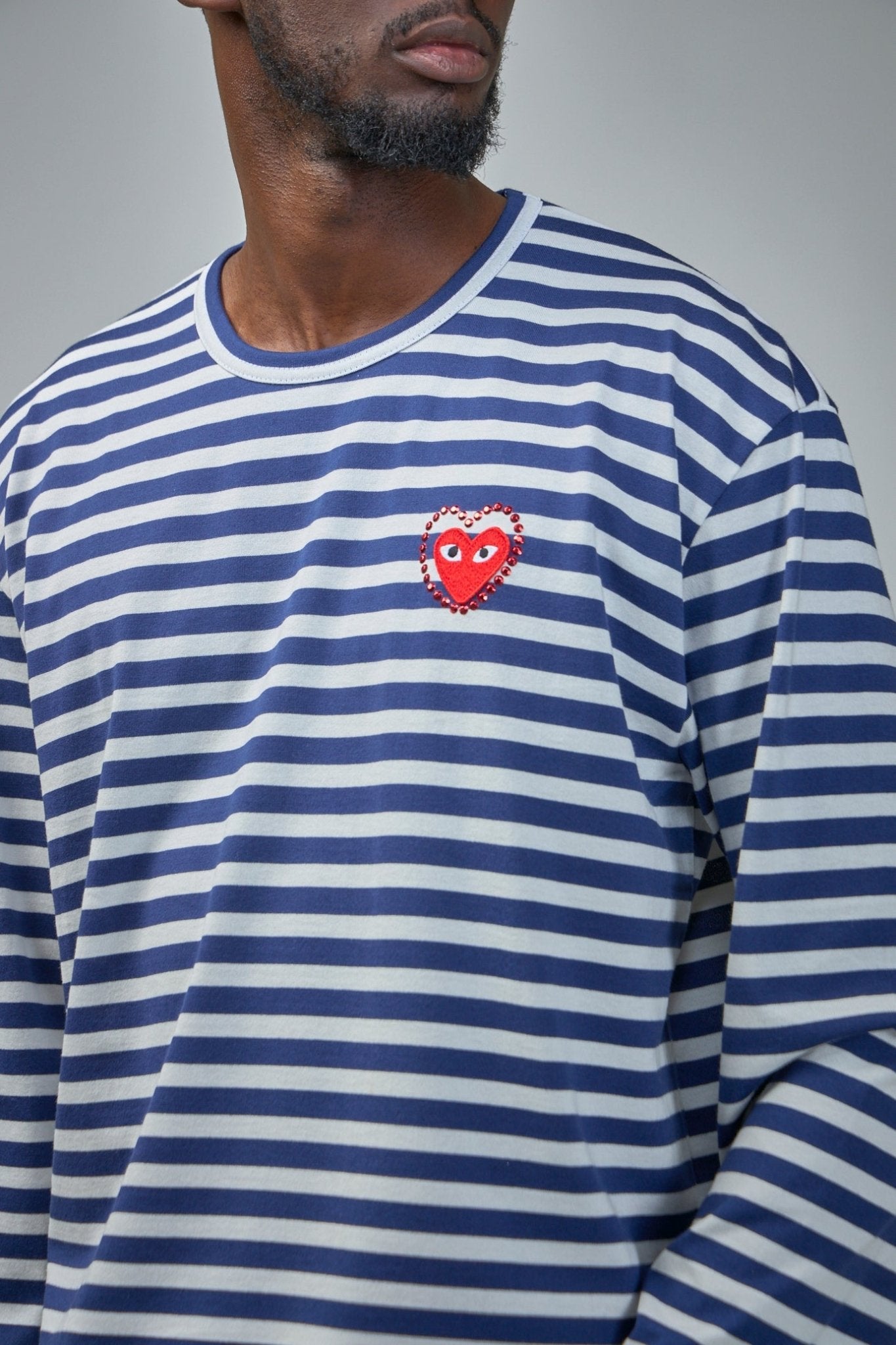 Metalstone Heart Striped Long Sleeve T-shirt