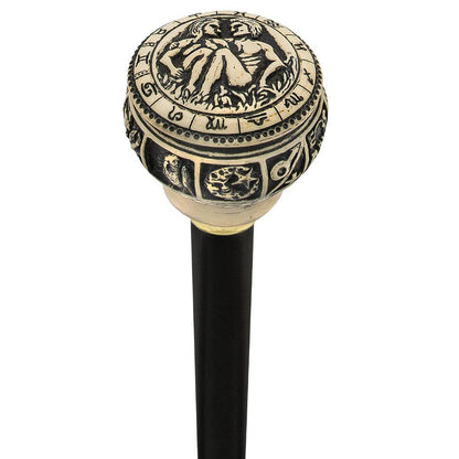 Comoys Gemini Astrological Walking Cane with Custom Handle and Shaft Options