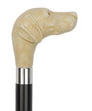 Faux Ivory White Labrador Handle Cane - Italian Handle w/Custom Shaft and Collar