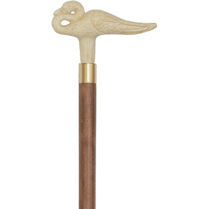 Faux Ivory Swan Handle Walking Cane-Italian Handle w/Custom Shaft and Collar