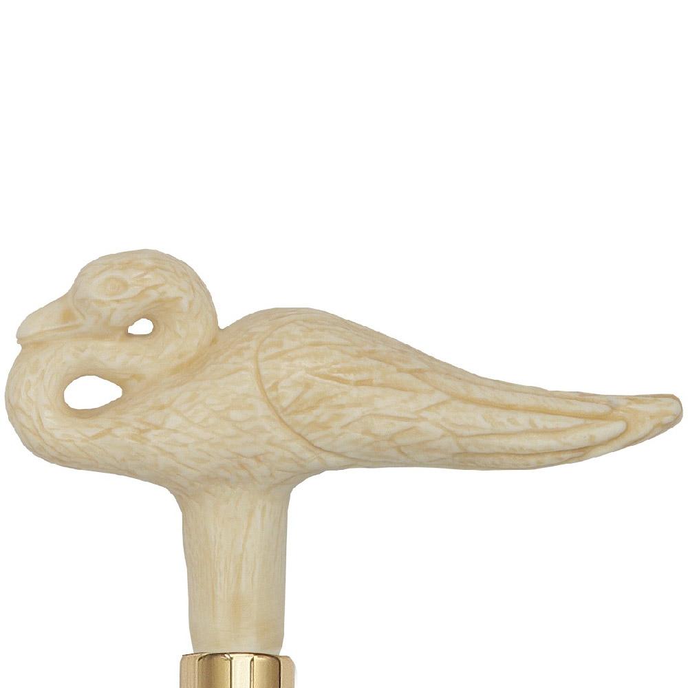 Faux Ivory Swan Handle Walking Cane-Italian Handle w/Custom Shaft and Collar