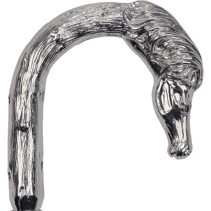Elegant Nickel Plated Horse Tourist Style Walking Cane- Italian Handle w/custom shaft and collar