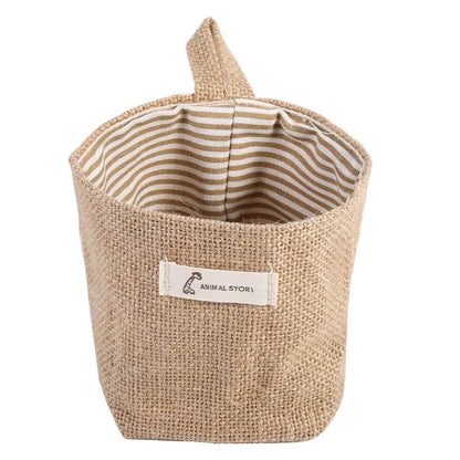 Cotton Linen Hanging Bag Home Gadget Storage Organizer
