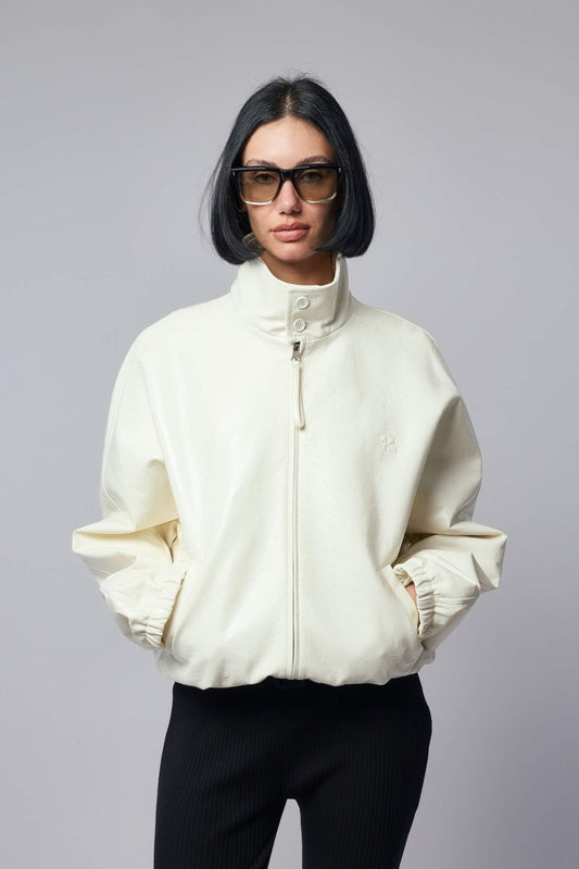 Vinyl Zipped Bomber Jacket