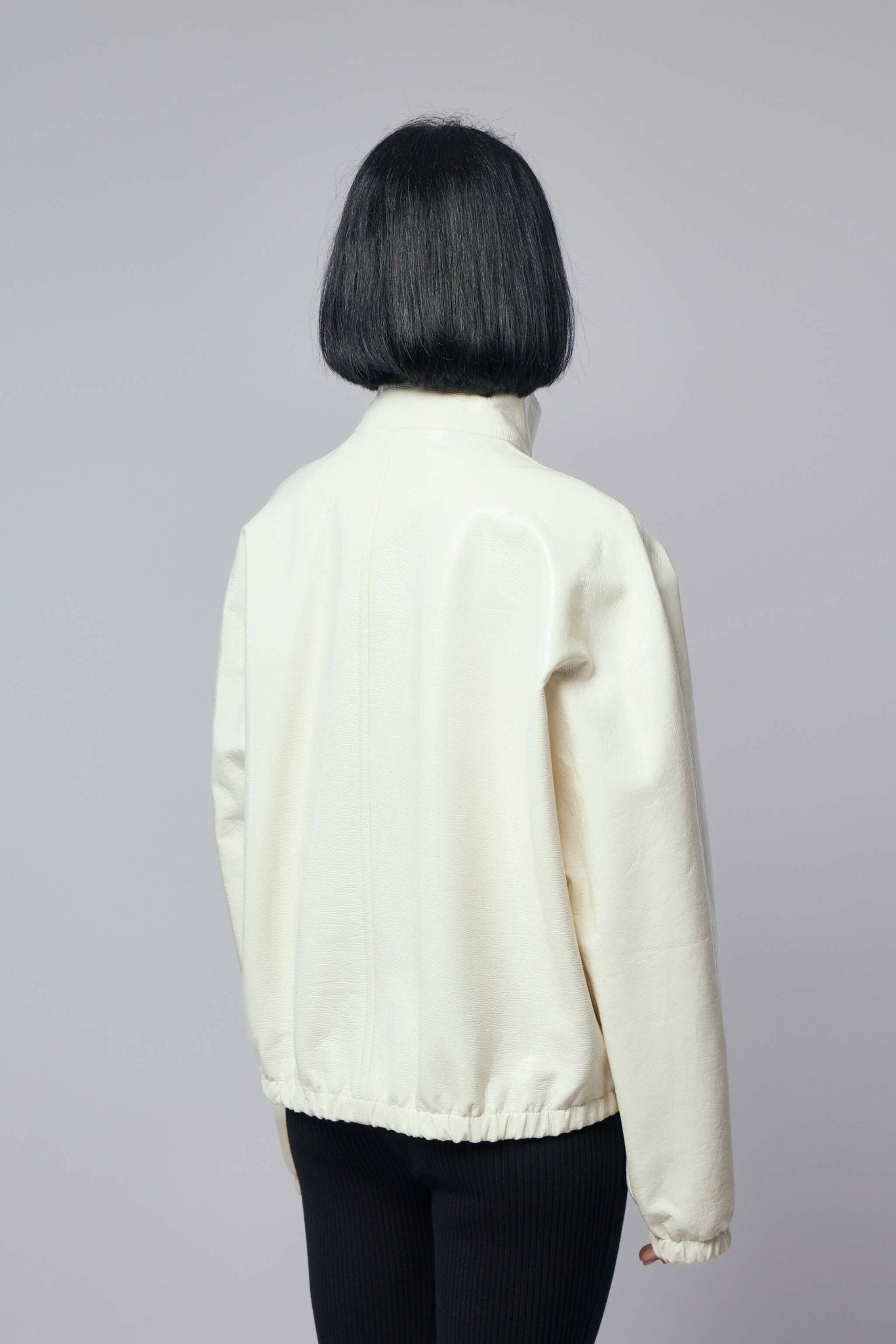 Vinyl Zipped Bomber Jacket