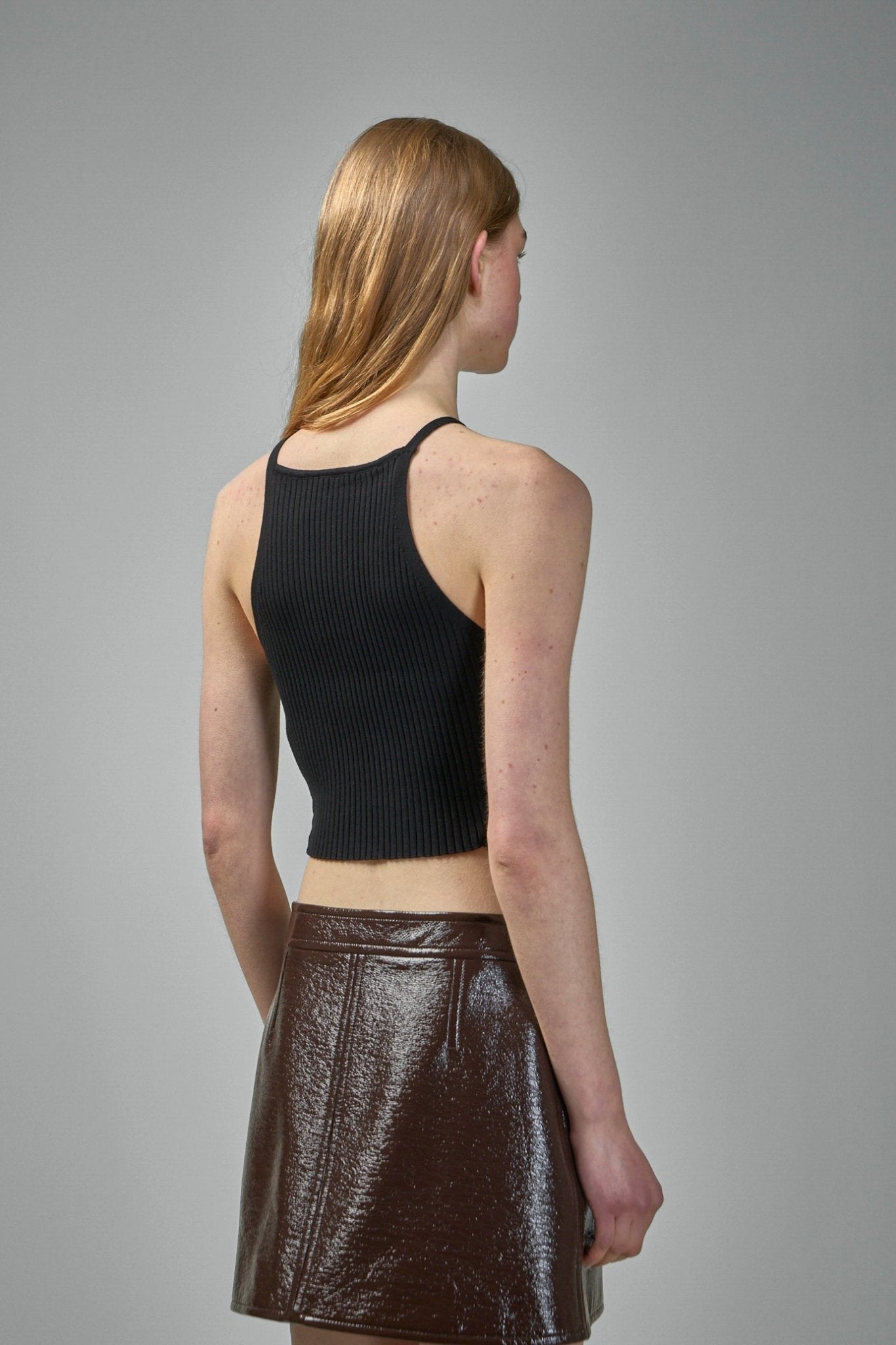 Pointy Buckle Rib Knit Top