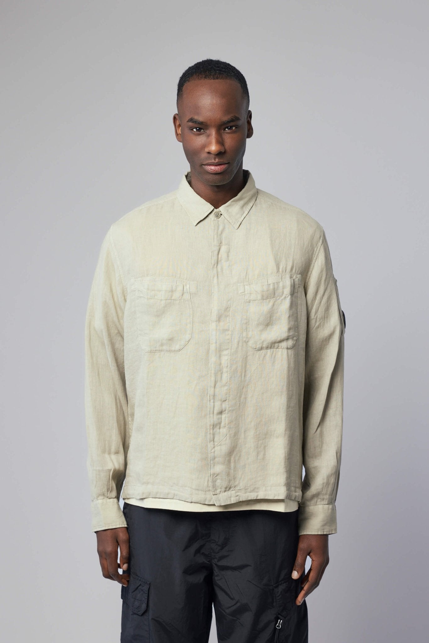 Linen Long Sleeve Button Lens Shirt