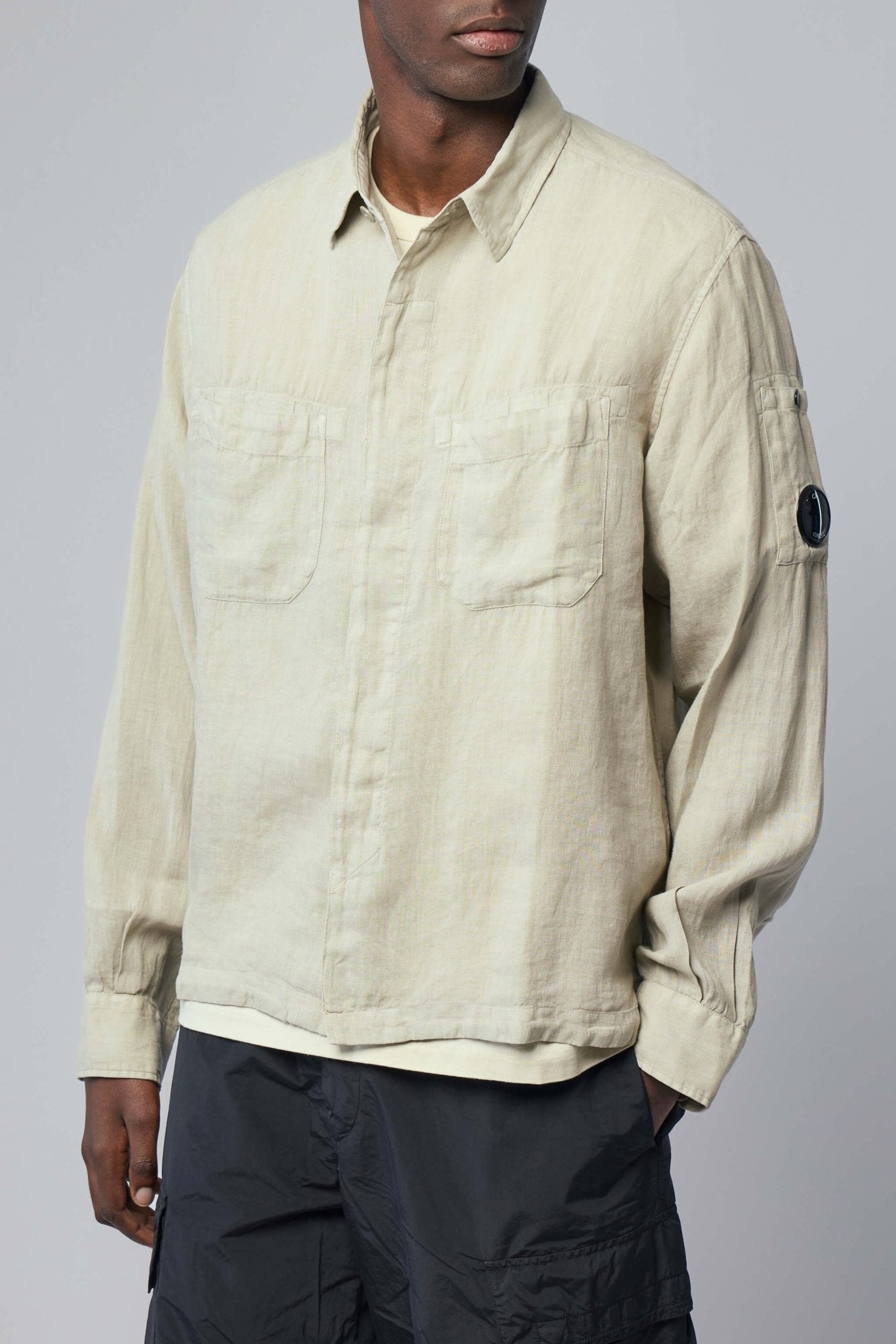 Linen Long Sleeve Button Lens Shirt