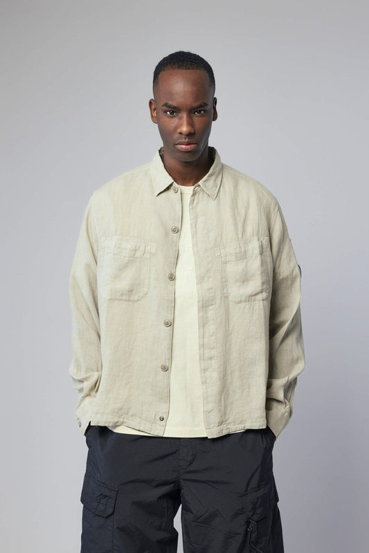 Linen Long Sleeve Button Lens Shirt