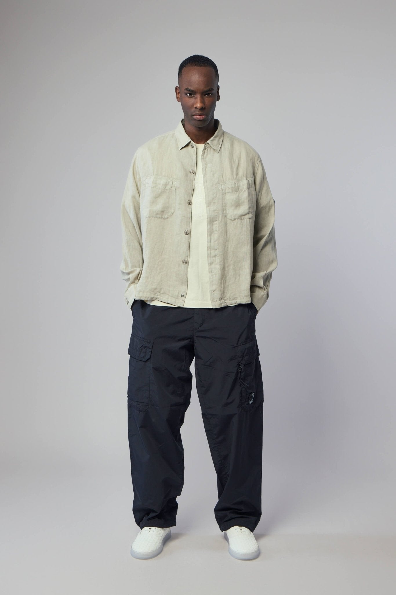 Linen Long Sleeve Button Lens Shirt