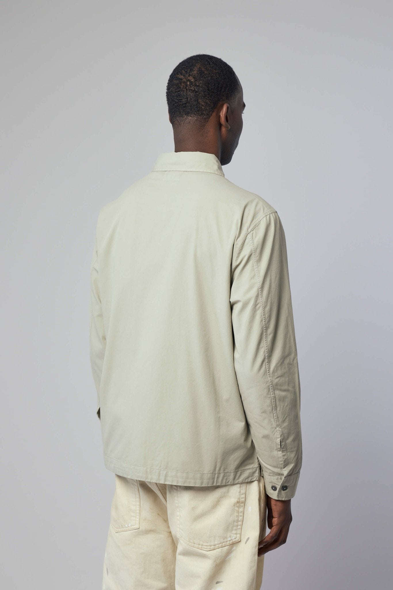 Organic Gabardine Hidden Zip Lens Overshirt
