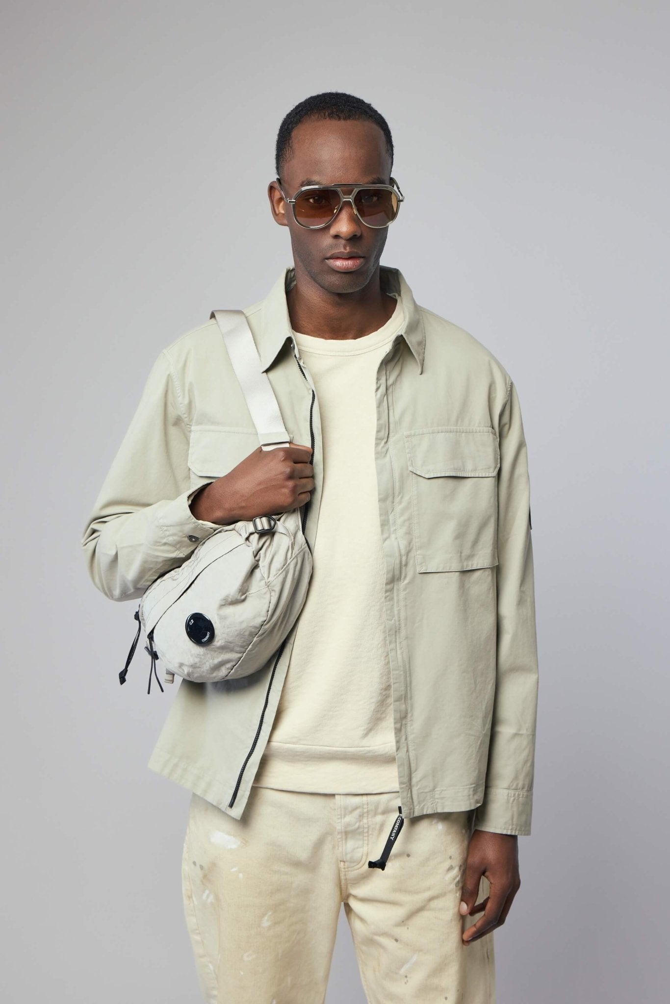 Organic Gabardine Hidden Zip Lens Overshirt