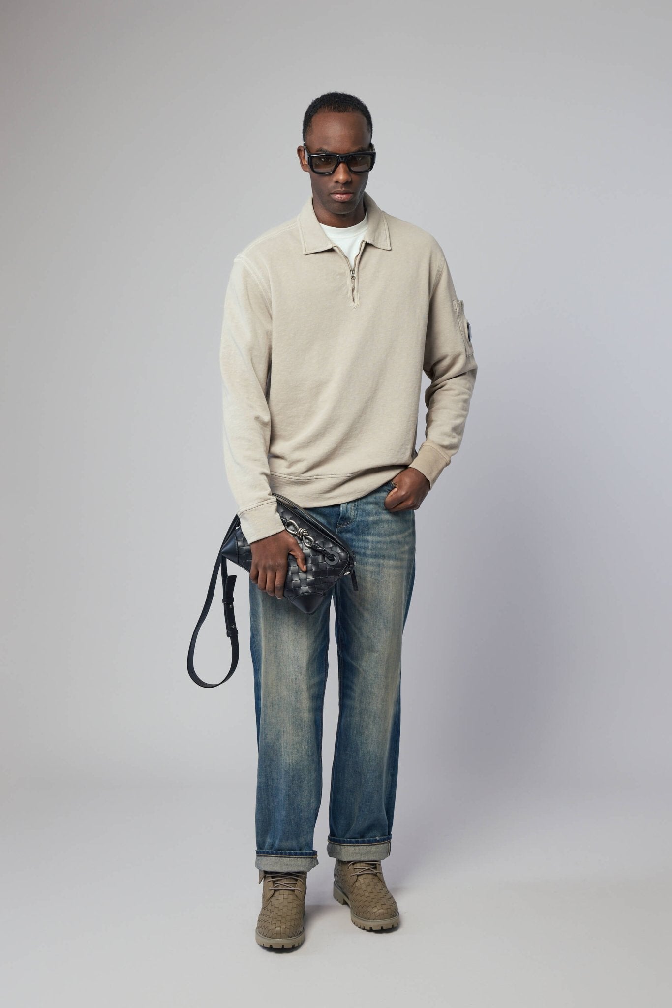 Polo Collar Sweatshirt