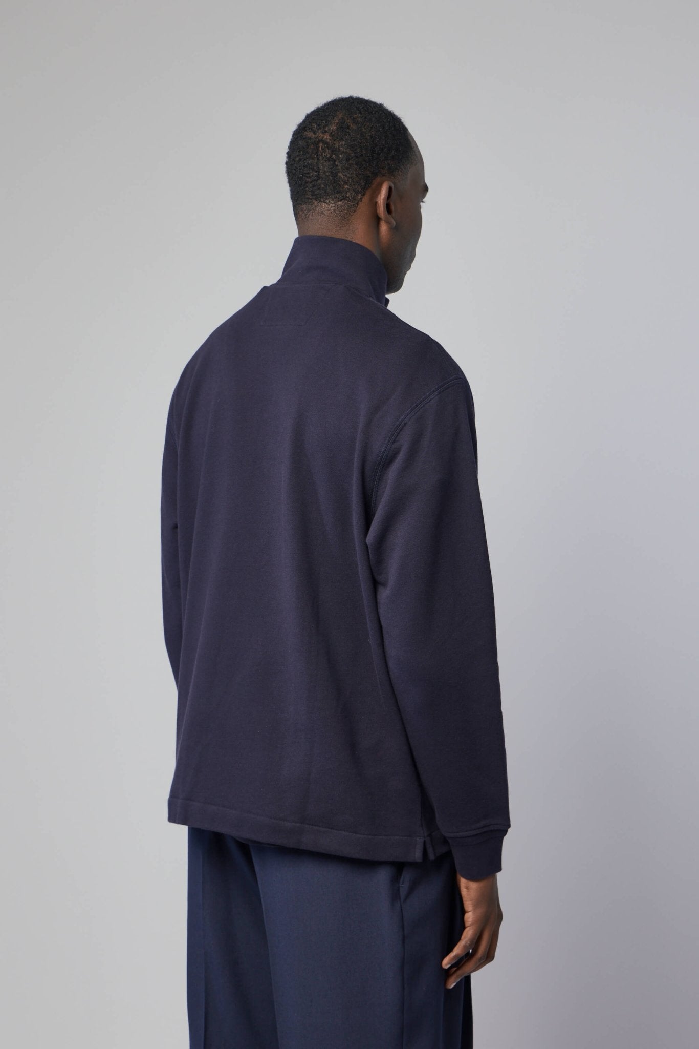Diagonal Raised Fleece Half Zip Sweatshirt