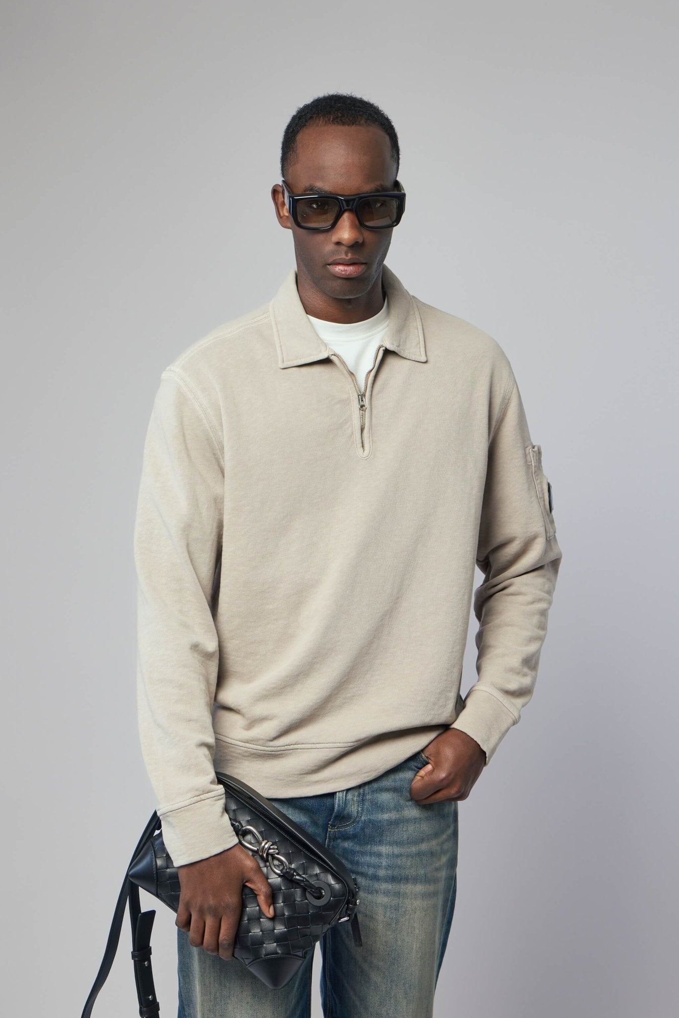 Polo Collar Sweatshirt