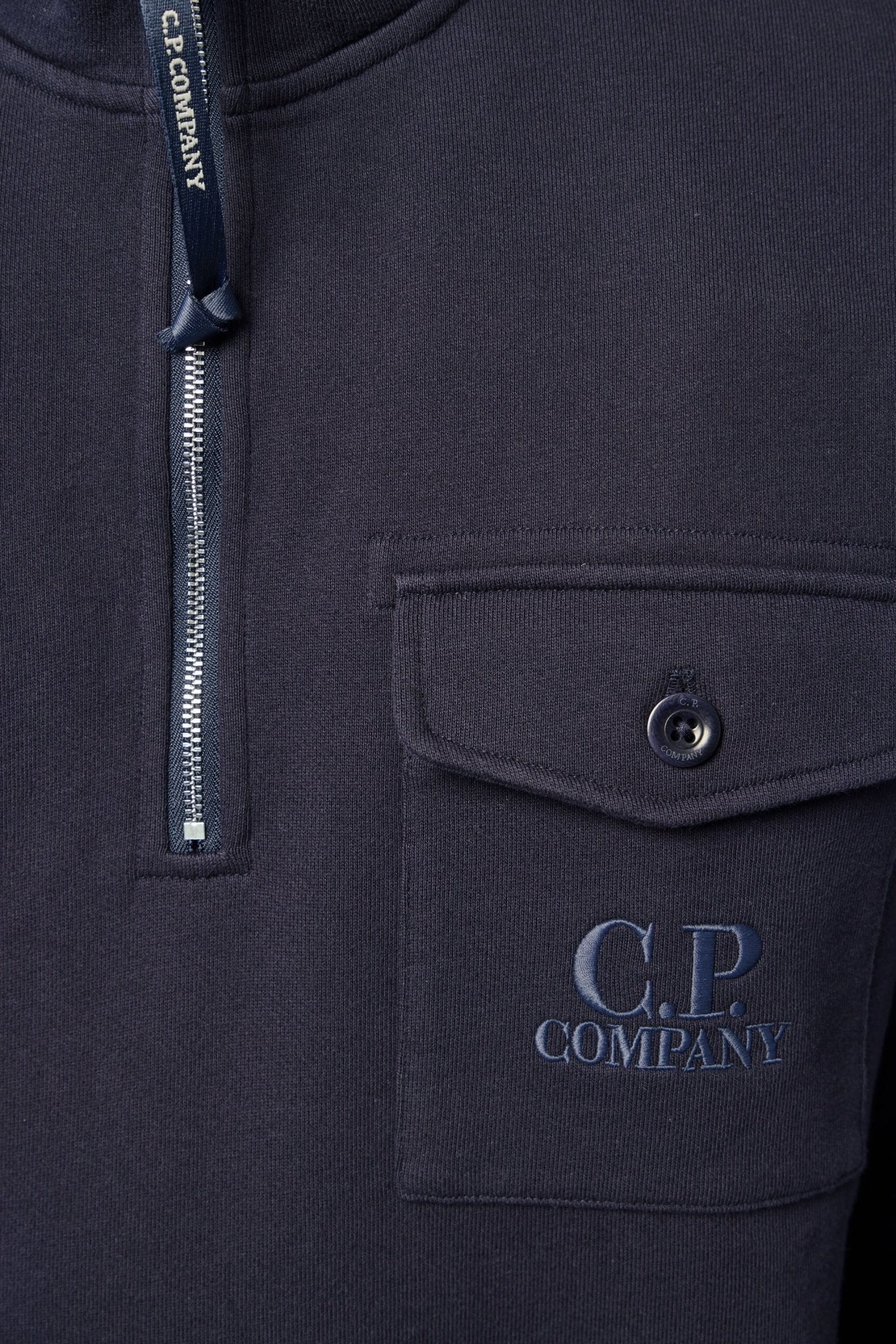 Diagonal Raised Fleece Half Zip Sweatshirt
