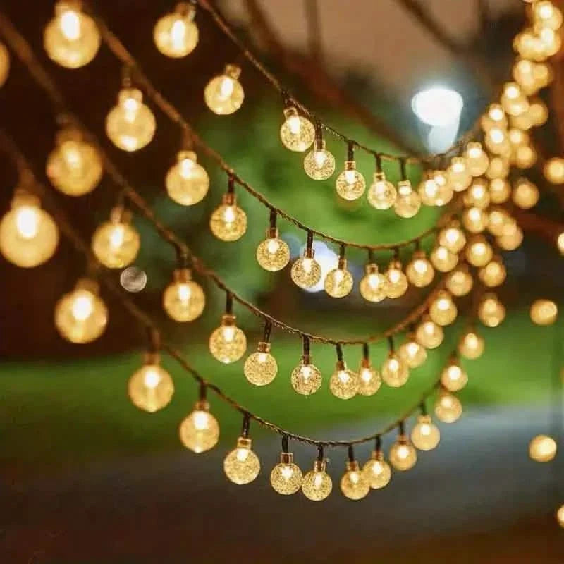 Crystal Globe Solar String Lights