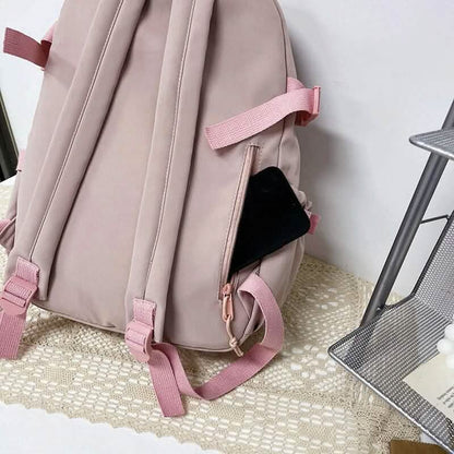 Cute Waterproof Multi-Pocket Women Backpacks with Bear Doll