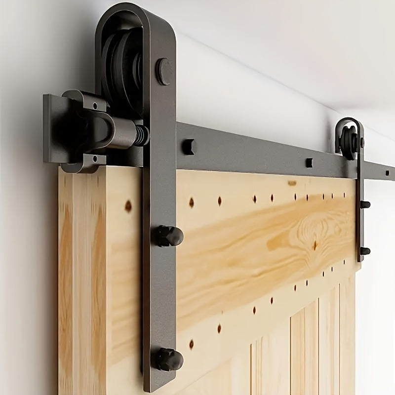 Sliding Barn Door Hardware Kit Black Metal Rail
