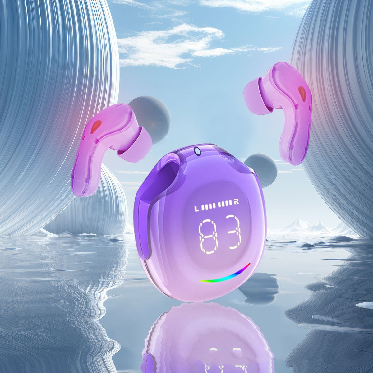 Wireless Bluetooth Earbuds with Touch Control and Digital Battery Display