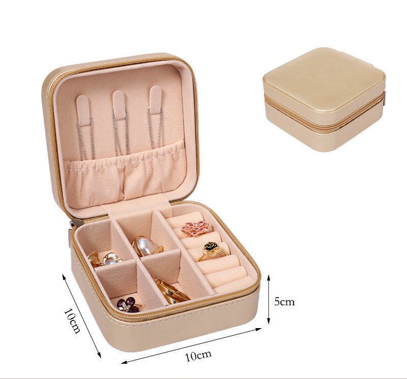 Portable Travel Jewelry Organizer Box with Removable Dividers