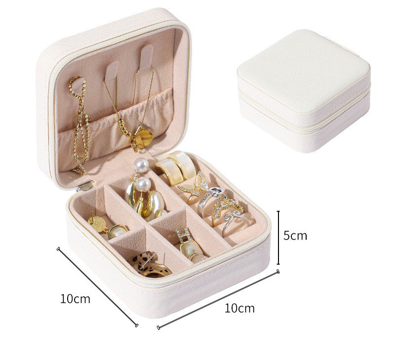 Portable Travel Jewelry Organizer Box with Removable Dividers
