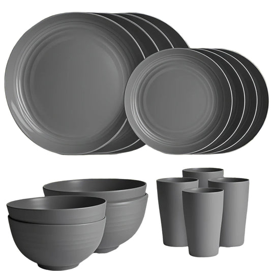 Outdoor Dinnerware Set for Camping & Travel (16pcs)