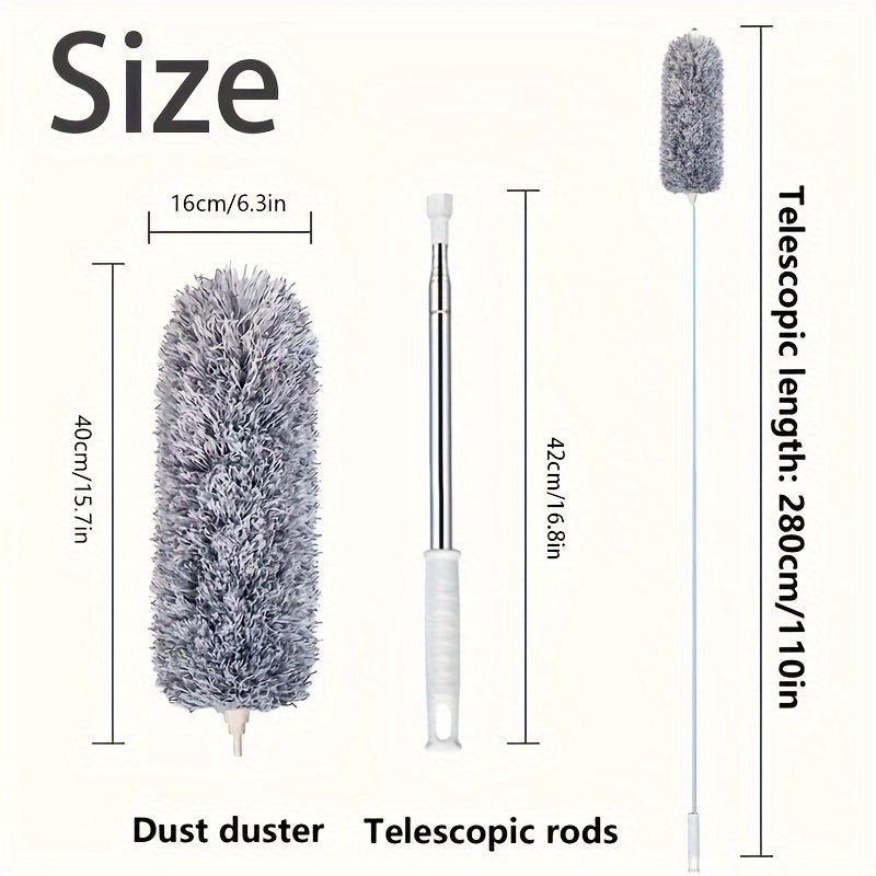 Versatile Retractable Duster with Bendable Head