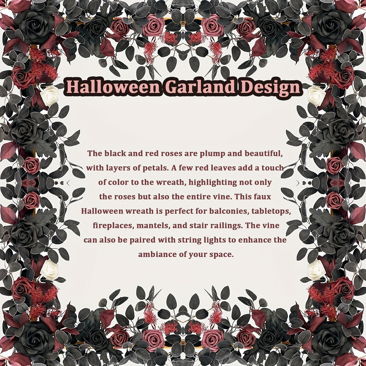 Halloween Artificial Garland Rose Vine