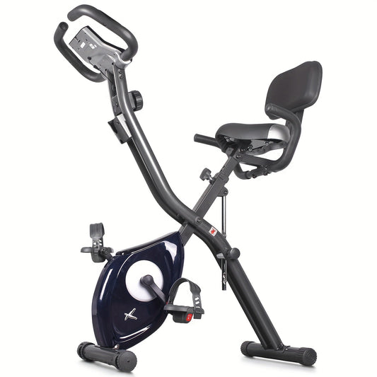 Ultra-Quiet Foldable X-Bike with Heart Rate Monitor & LCD Display(Blue)